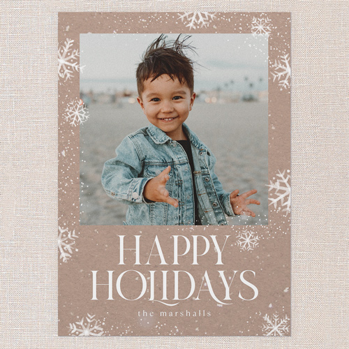 Cozy Flurries Holiday Card, Brown, 5x7 Flat, Holiday, Standard Smooth Cardstock, Square, Alpaca