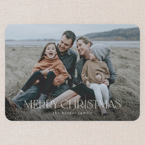 Refined Minimal Holiday Card, White, 5x7 Flat, Christmas, Matte, Signature Smooth Cardstock, Rounded, White