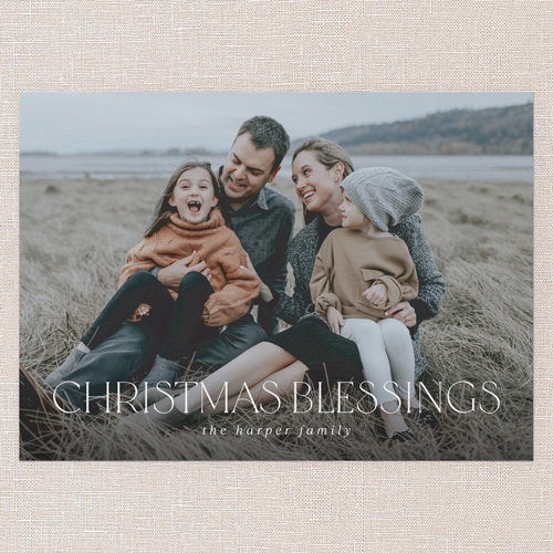 Refined Minimal Holiday Card, White, 5x7 Flat, Religious, Luxe Double-Thick Cardstock, Square, White