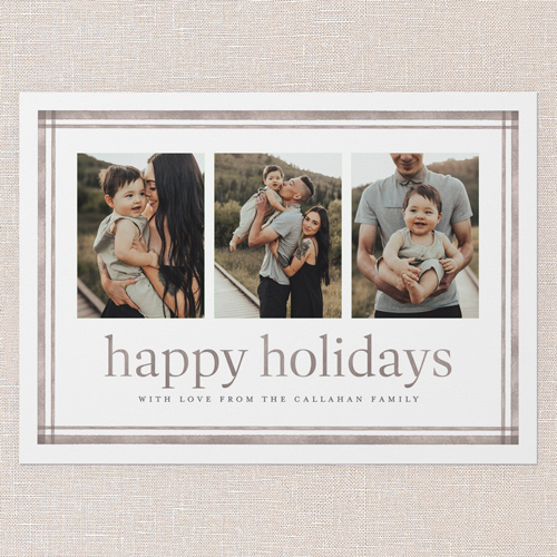 Subtle Greetings Holiday Card, Grey, 5x7 Flat, Holiday, Pearl Shimmer Cardstock, Square, Suede