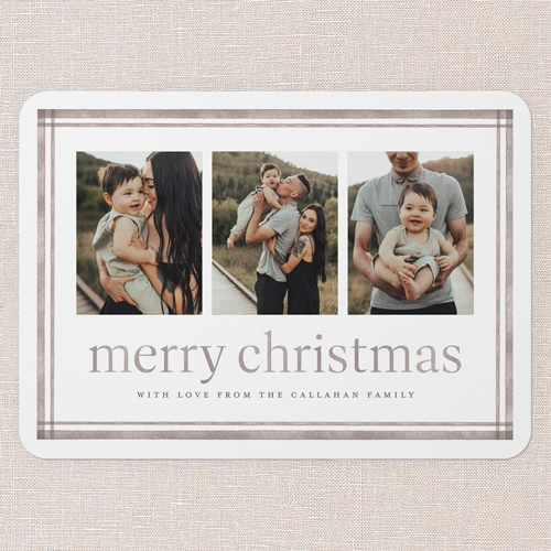 Subtle Greetings Holiday Card, Grey, 5x7 Flat, Christmas, Matte, Signature Smooth Cardstock, Rounded, Suede