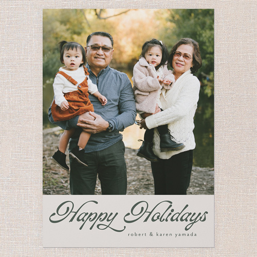 Graceful Wishes Holiday Card, Grey, 5x7 Flat, Holiday, Luxe Double-Thick Cardstock, Square, Whisper Gray