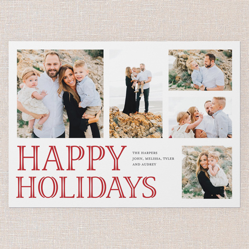 Grand Statement Holiday Card, Red, 5x7 Flat, Holiday, Pearl Shimmer Cardstock, Square, Apple