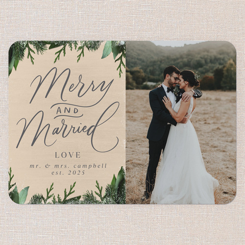 Frosted Respects Holiday Card, Beige, 5x7 Flat, Christmas, Standard Smooth Cardstock, Rounded, Nude