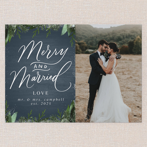 Frosted Respects Holiday Card, Grey, 5x7 Flat, Christmas, 100% Recycled Cardstock , Square, Thunder