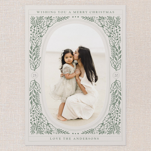 Evergreen Grace Holiday Card, White, 5x7 Flat, Christmas, 100% Recycled Cardstock , Square, White