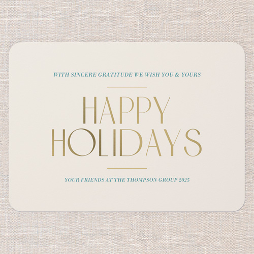 Celebrating Gratitude Holiday Card, Beige, 5x7 Flat, Holiday, Matte, Signature Smooth Cardstock, Rounded, Cream