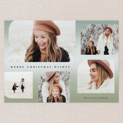 Timeless Greetings Holiday Card, Green, 5x7 Flat, Christmas, Luxe Double-Thick Cardstock, Square, Eucalyptus