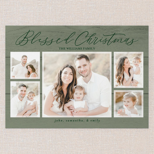 Rustic Harmony Holiday Card, Green, 5x7 Flat, Religious, Matte, Signature Smooth Cardstock, Square, Pine