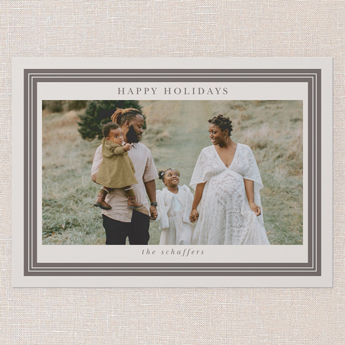 Timeless Borders Holiday Card, none, Grey, 5x7 Flat, Holiday, Standard Smooth Cardstock, Square, Cobblestone