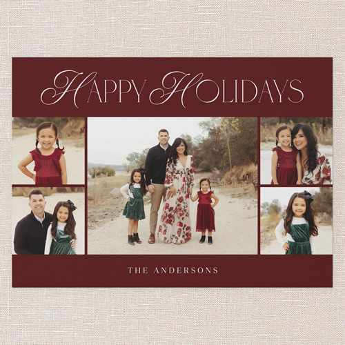 Serene Simplicity Holiday Card, Red, 5x7 Flat, Holiday, Pearl Shimmer Cardstock, Square, Red