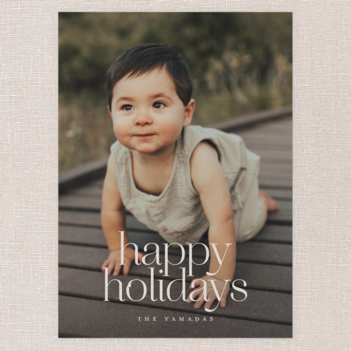 Serene Blessings Holiday Card, Grey, 5x7 Flat, Holiday, Luxe Double-Thick Cardstock, Square, Whisper Gray