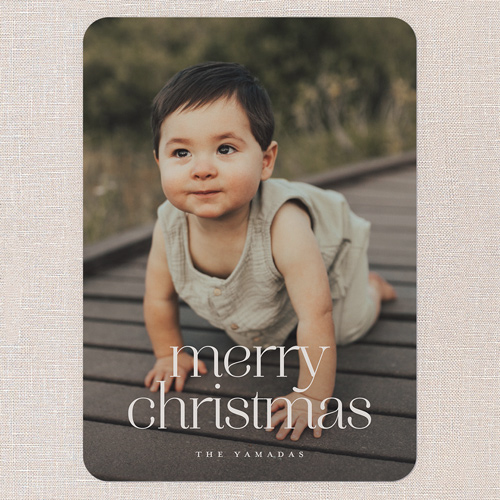 Serene Blessings Holiday Card, Grey, 5x7 Flat, Christmas, Matte, Signature Smooth Cardstock, Rounded, Whisper Gray
