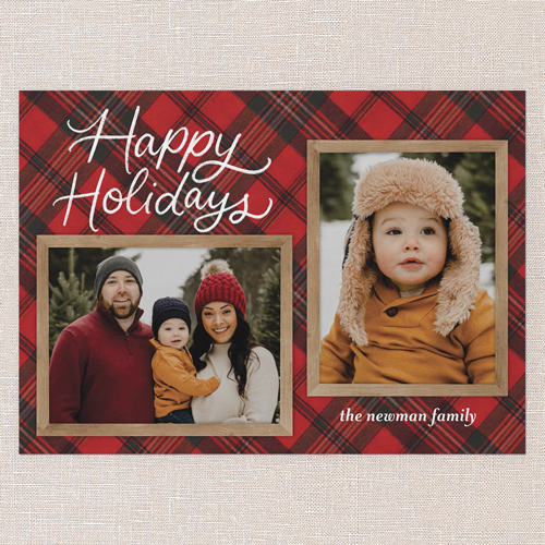Cozy Script Holiday Card, Red, 5x7 Flat, Holiday, Pearl Shimmer Cardstock, Square, Radish