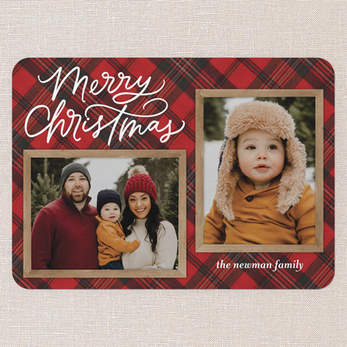 Cozy Script Holiday Card, Red, 5x7 Flat, Christmas, Matte, Signature Smooth Cardstock, Rounded, Radish