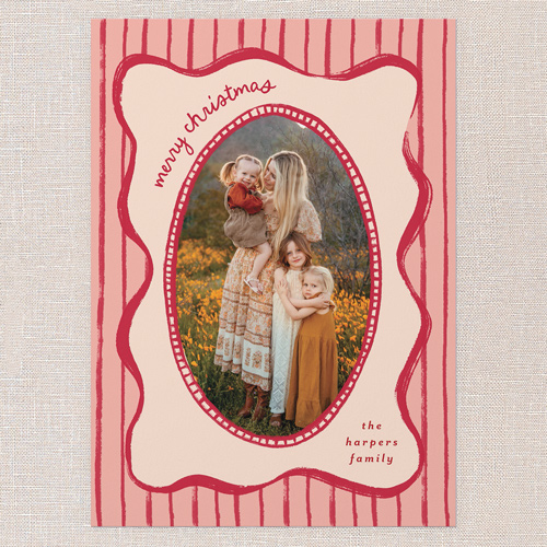 Playful Frame Holiday Card, Red, 5x7 Flat, Christmas, Luxe Double-Thick Cardstock, Square, Tomato