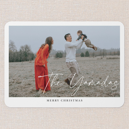 Signature Overlay Holiday Card, White, 5x7 Flat, Christmas, Matte, Signature Smooth Cardstock, Rounded, White