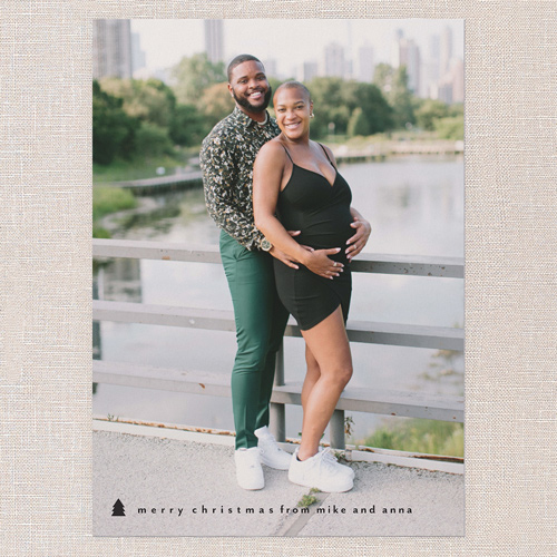 Evergreen Minimal Holiday Card, Black, 5x7 Flat, Christmas, Standard Smooth Cardstock, Square, Black