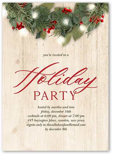 Holiday Party Accents Holiday Invitation, Square Corners