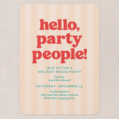 Festive Feature Holiday Invitation, Beige, 5x7 Flat, Write Your Own Greeting, 100% Recycled Cardstock , Rounded