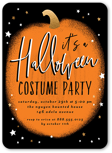 Pumpkin Party Halloween Invitation, Rounded Corners