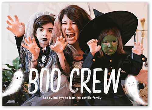 The Boo Crew Halloween Card, White, 5x7 Flat, Luxe Double-Thick Cardstock, Square