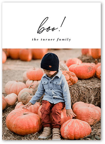 Clean Boo Halloween Card, White, 5x7 Flat, Pearl Shimmer Cardstock, Square