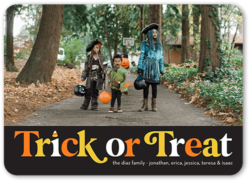 Candied Treat Halloween Card, Black, 5x7 Flat, 100% Recycled Cardstock , Rounded