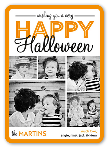 Halloween Wish Halloween Card, Orange, Standard Smooth Cardstock, Rounded