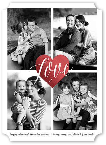 I Heart You Valentine's Card, Red, Matte, Signature Smooth Cardstock, Ticket