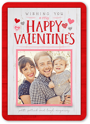 Wishing You Love Valentine's Card, Red, Matte, Signature Smooth Cardstock, Rounded