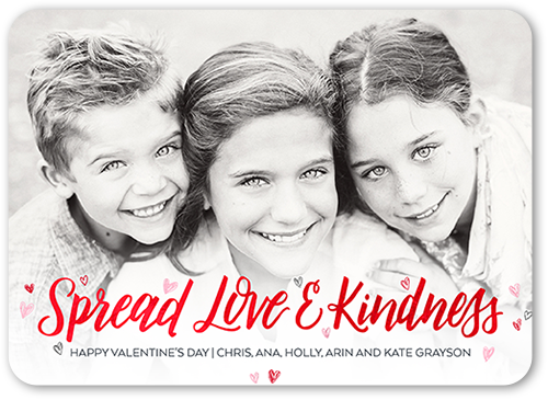 Love and Kindness Valentine's Card, Rounded Corners