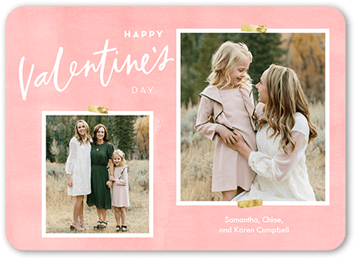 Scrapbook Love Valentine's Day Card, Red, 5x7 Flat, Matte, Signature Smooth Cardstock, Rounded
