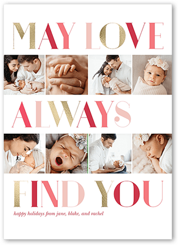 Find Love Valentine's Card, White, 5x7 Flat, Matte, Signature Smooth Cardstock, Square