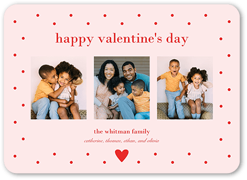 Dotted Affection Valentine's Card, Beige, 5x7 Flat, Standard Smooth Cardstock, Rounded