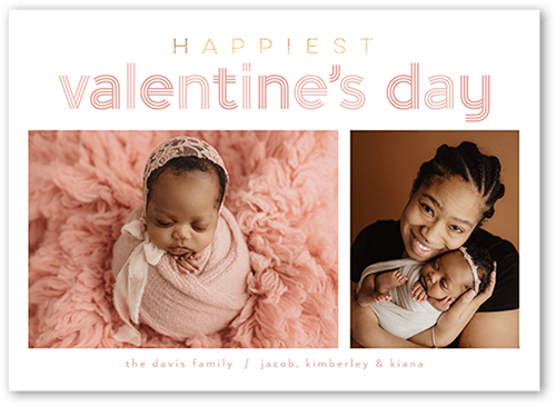 Muted Love Valentine's Card, White, 5x7 Flat, 100% Recycled Cardstock , Square, White