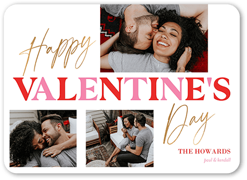 Valentine Wishes Valentine's Card, White, 5x7 Flat, 100% Recycled Cardstock , Rounded, White