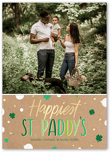 Cute Confetti St. Patrick's Day Card, Beige, 5x7 Flat, Matte, Signature Smooth Cardstock, Square