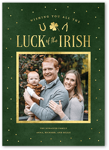 Lucky Frame St. Patrick's Day Card, Green, 5x7 Flat, Matte, Signature Smooth Cardstock, Square