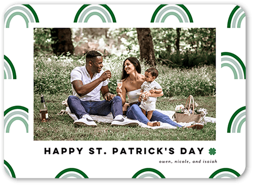 Simple Chromatic St. Patrick's Day Card, White, 5x7 Flat, Pearl Shimmer Cardstock, Rounded, White