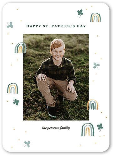 Icon Doodles St. Patrick's Day Card, White, 5x7 Flat, Matte, Signature Smooth Cardstock, Rounded, White