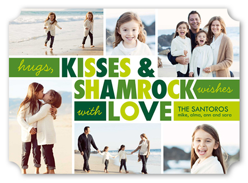 Shamrock Love St. Patrick's Day Card, Green, Pearl Shimmer Cardstock, Ticket