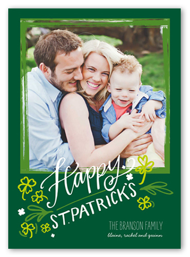 Fabulous Frame St. Patrick's Day Card, Green, Pearl Shimmer Cardstock, Square