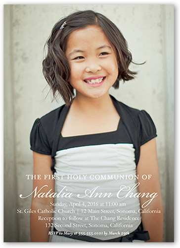 Simply Divine Communion Invitation, White, Standard Smooth Cardstock, Square, White