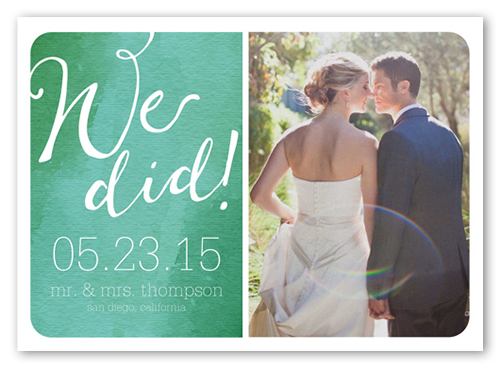 Fantastic News Wedding Announcement, Blue, Matte, Signature Smooth Cardstock, Square