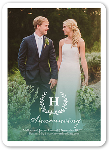 Announcing Matrimony Wedding Announcement, Green, Standard Smooth Cardstock, Rounded