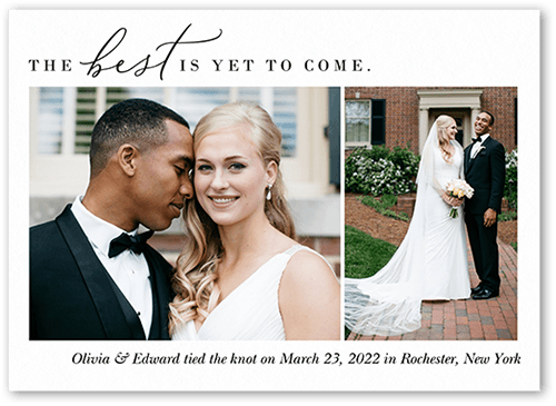 Scripted Best Wedding Announcement, White, 5x7 Flat, Matte, Signature Smooth Cardstock, Square