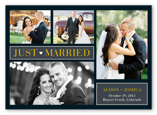Until Ever After Wedding Announcement, Black, Luxe Double-Thick Cardstock, Square