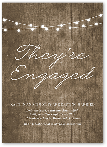 Luminous Engagement Engagement Party Invitation, Brown, 5x7 Flat, Standard Smooth Cardstock, Square