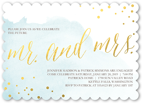 Engagement Party Invitations: Artful Celebration Engagement Party Invitation, Blue, 5x7, Matte, Signature Smooth Cardstock, Scal